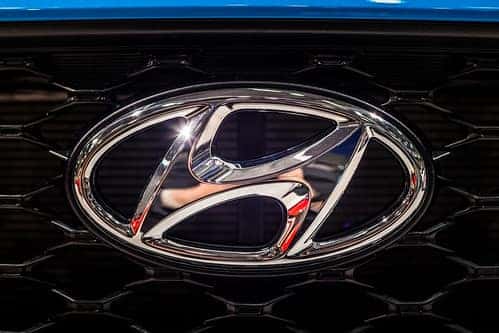 Hyundai badge close up