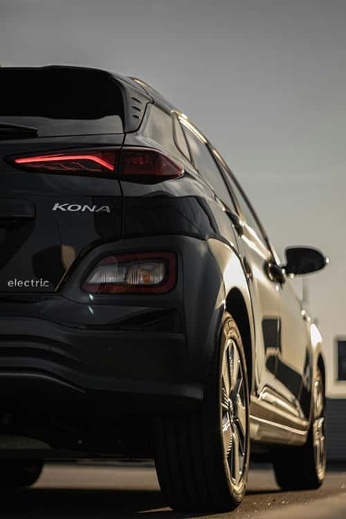 Back of Black Hyundai Kona
