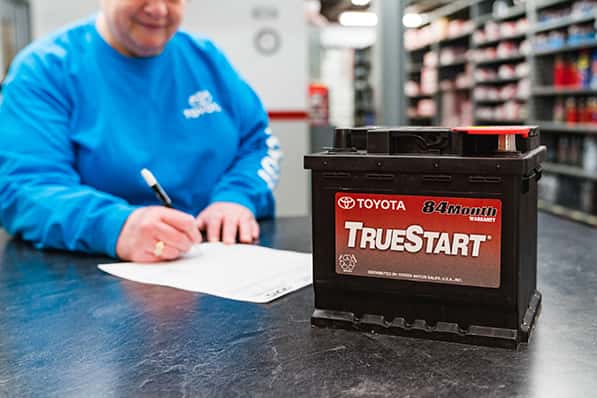 an employee working in the genuine toyota parts department at anderson weber toyota