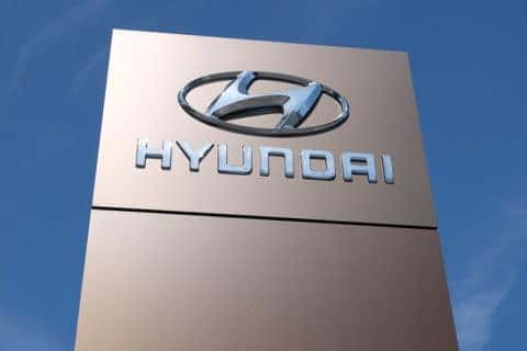 hyundai logo on a sign