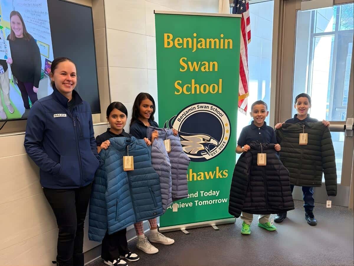Balise Donates Winter Clothing to Benjamin Swan School