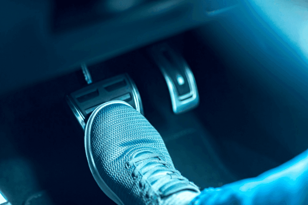 Pressing Brake Pedal