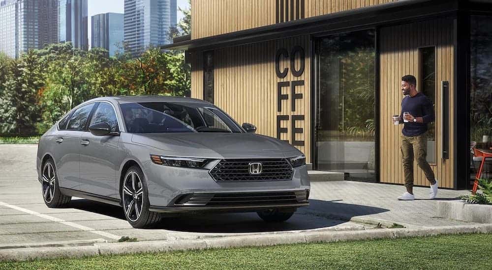 A grey 2023 Honda Accord from the front.
