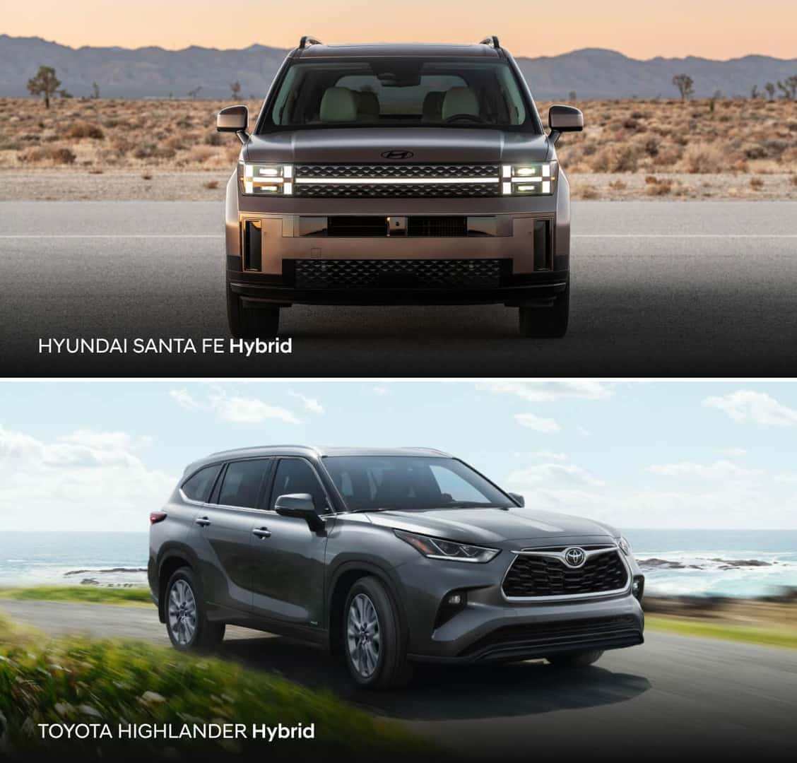 Hyundai Santa Fe Hybrid vs. Toyota Highlander Hybrid Specs
