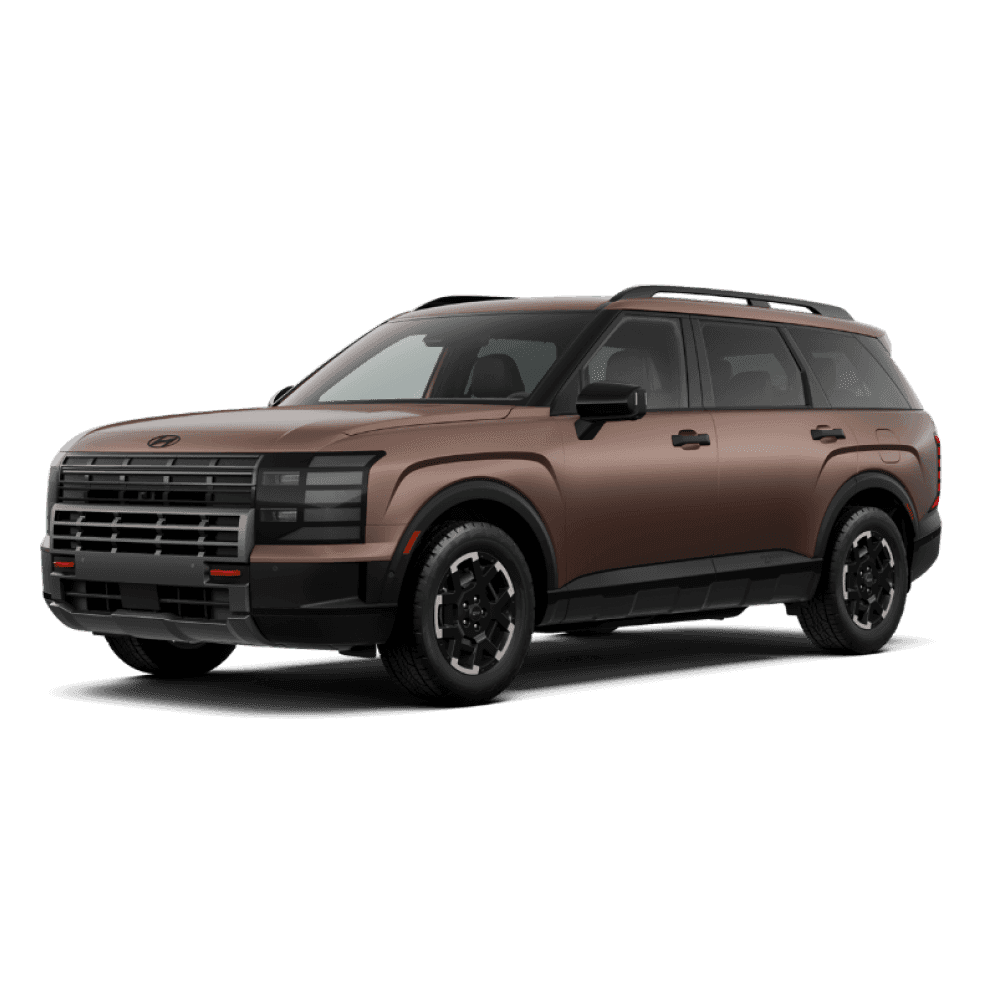 Front three-quarter view of a brown 2026 Hyundai Palisade