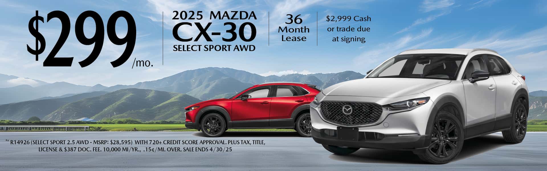 mazda-westside&#8211;BANNER&#8211;1920&#215;600&#8211;25-CX30-select-sport-36m&#8211;299&#8211;APR25