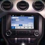 A close up of the infotainment system of a 2017 Ford Mustang is shown.