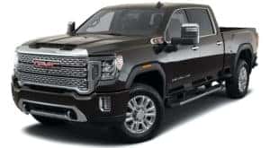 A black 2021 GMC Sierra 2500HD is angled left.