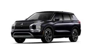 A black 2022 Mitsubishi Outlander is angled left.