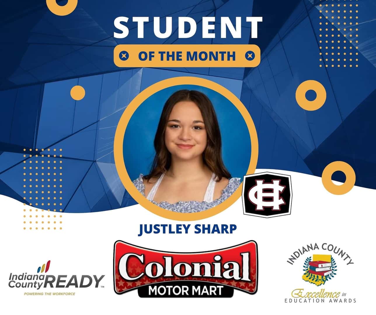 Student of the Month Justley Sharp