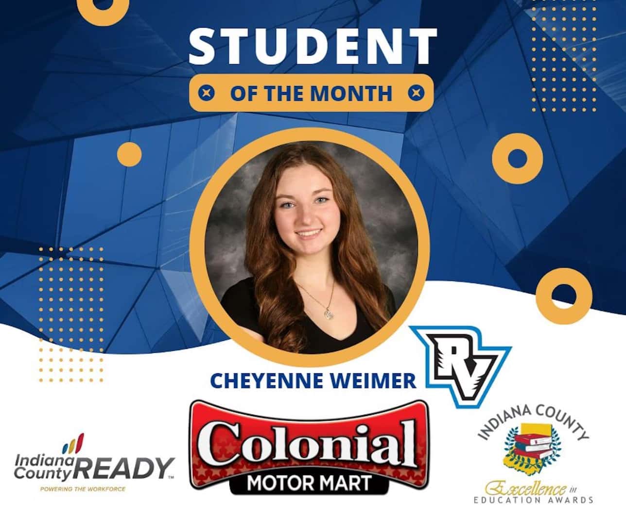 Student of the Month Cheyenne Weimer