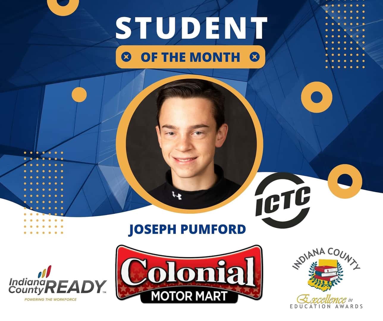 Student of the Month Joseph Pumford
