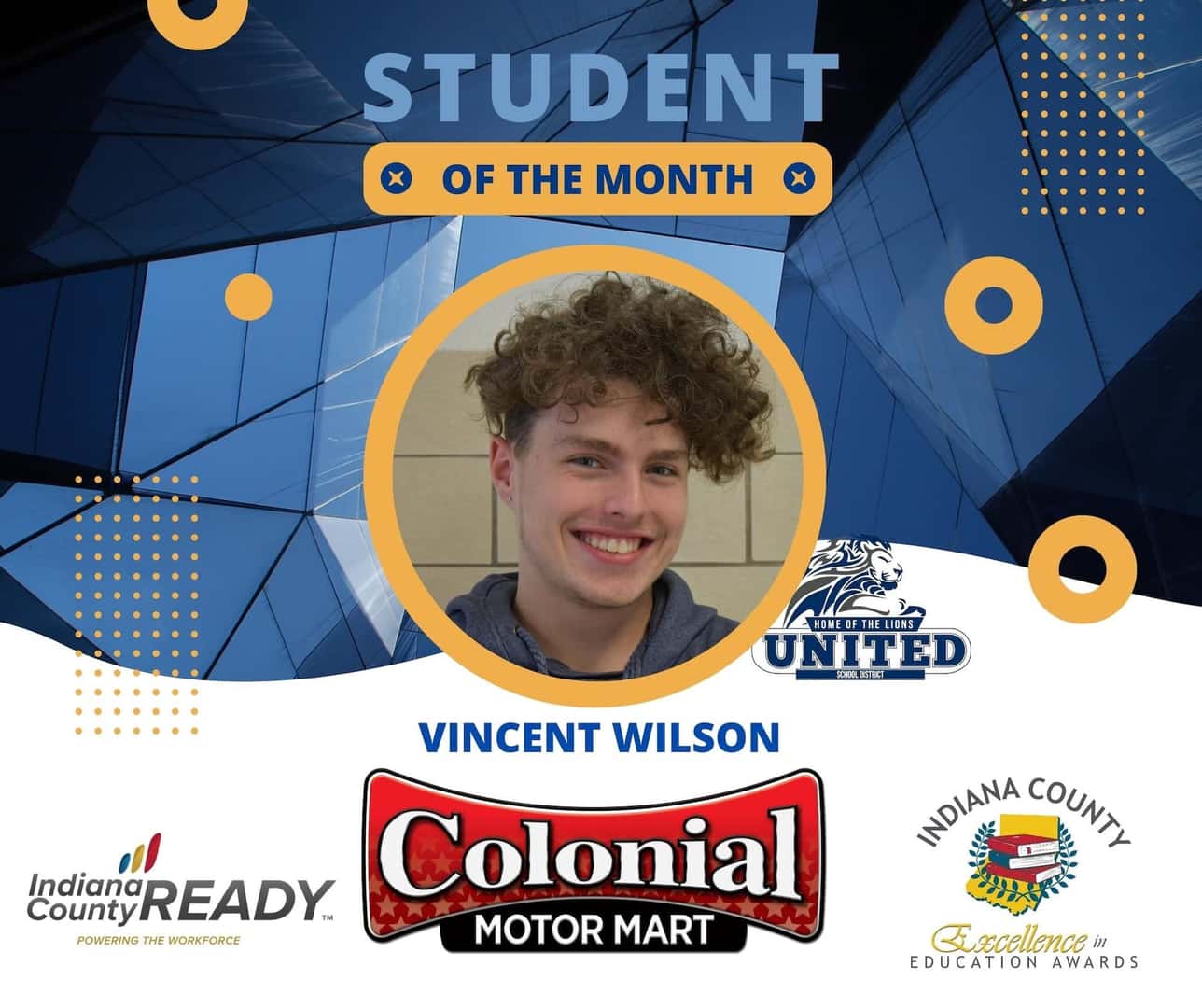 Student of the Month Vincent Wilson
