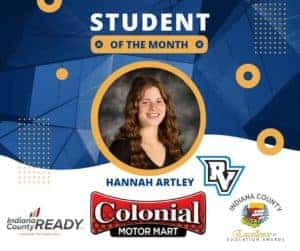 Student of the Month Hannah Artley