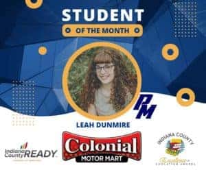 Student of the Month Leah Dunmire