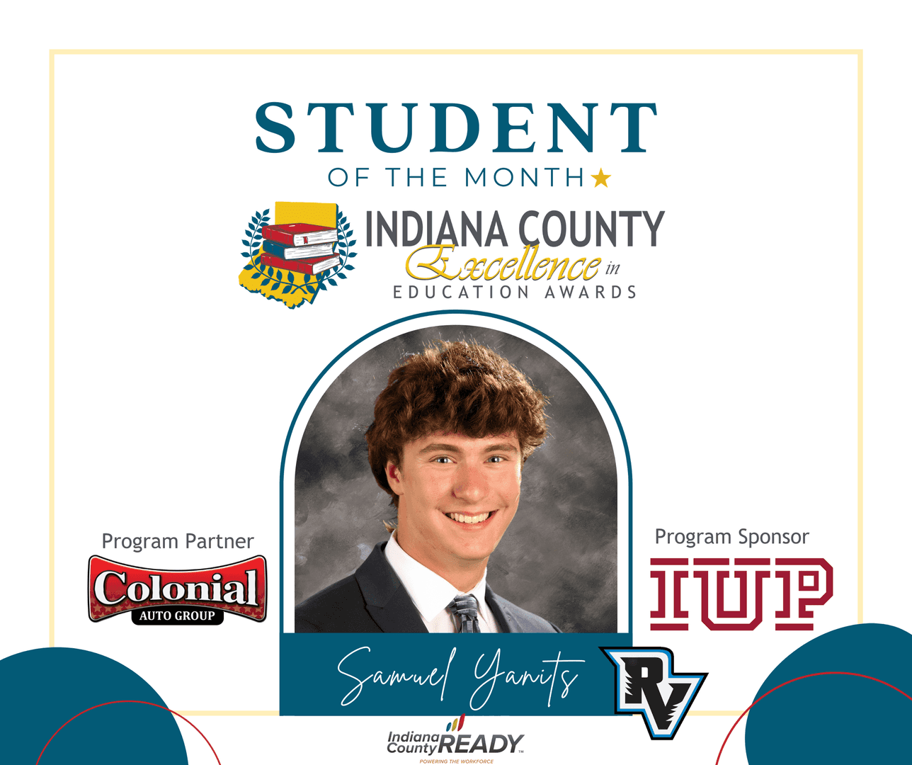 Student of the Month Samnel yanits
