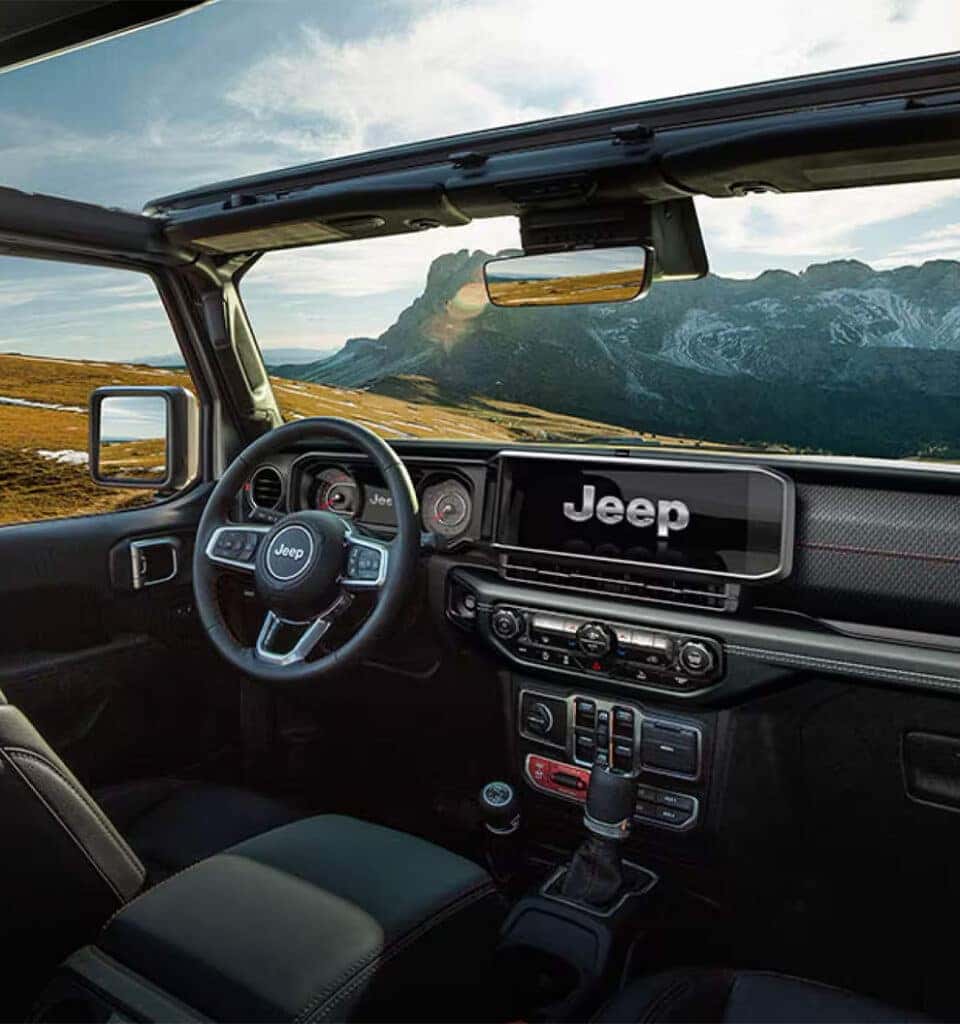 2025 Jeep Wrangler vs. 2025 Ford Bronco | Delaney CDJR of DuBois | Interior of a 2025 Jeep Wrangler