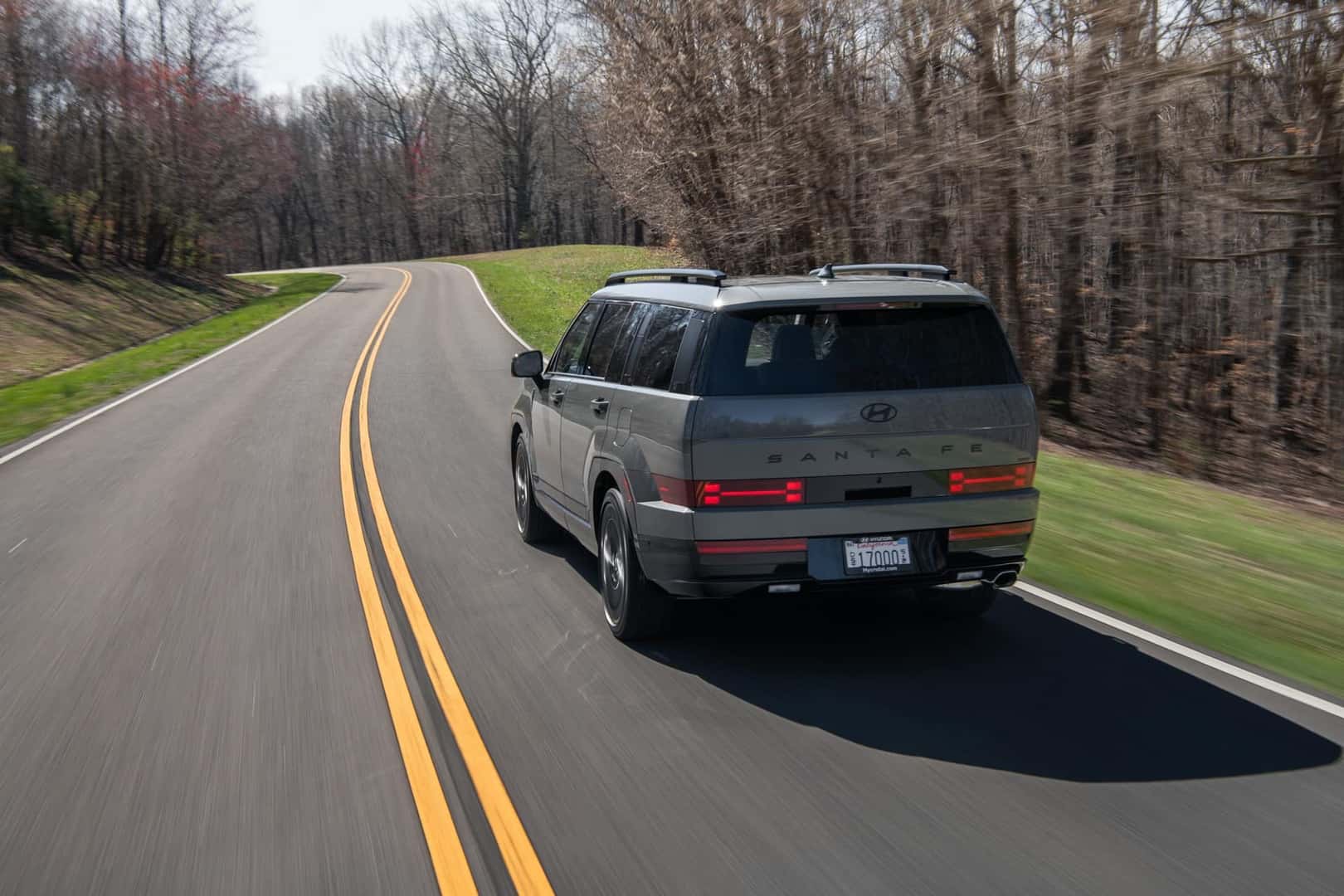 2025 Hyundai Santa Fe rear view driving
