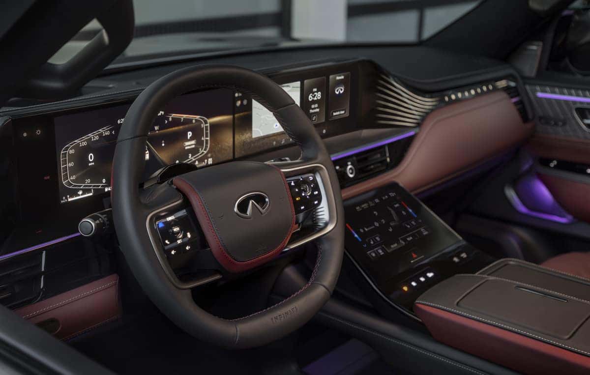 2025 INFINITI QX80 burgundy interior