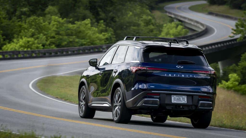 2025 INFINITI QX60 Grand Blue rear view