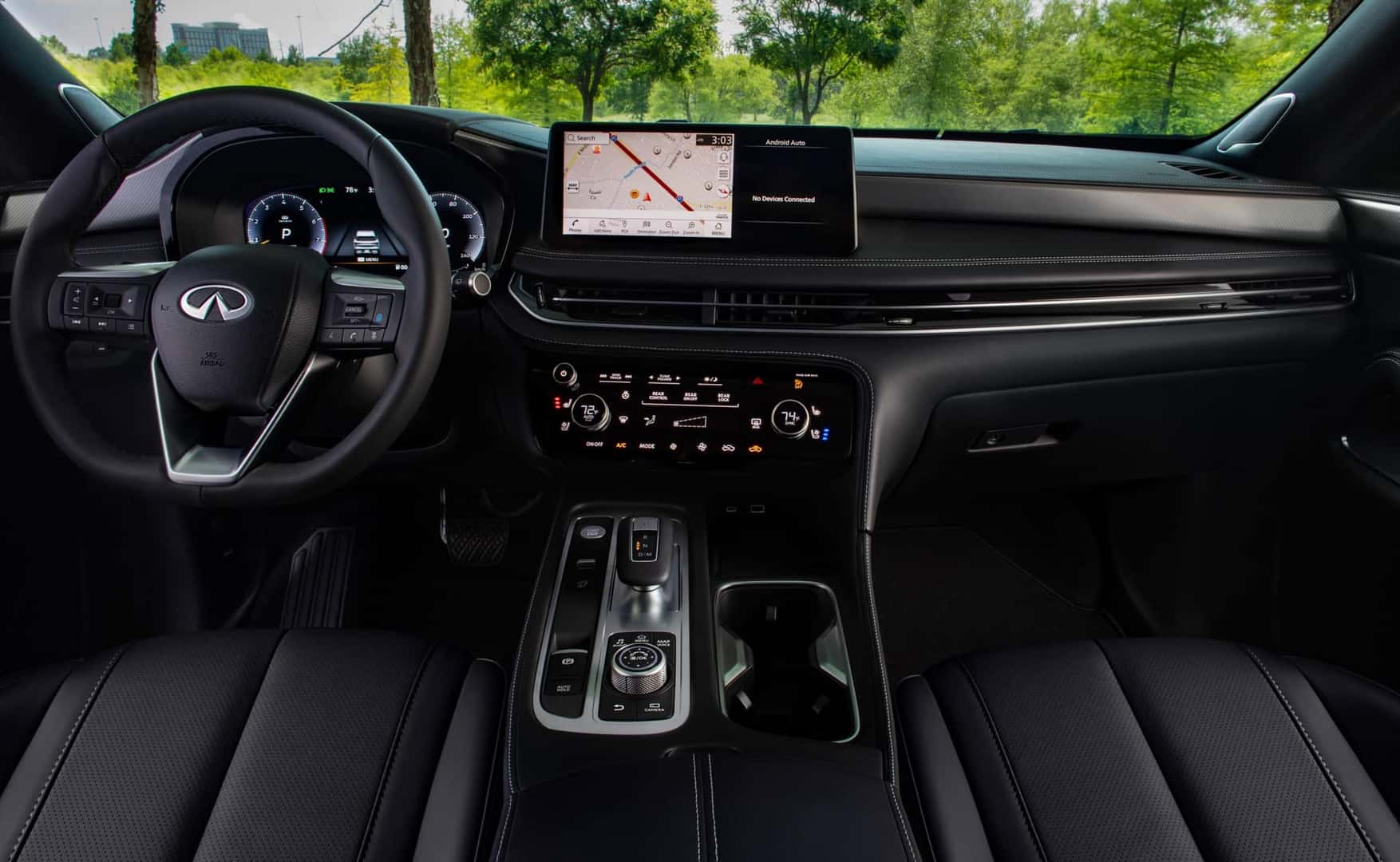 2025 INFINITI QX60 black front row interior