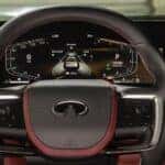 2025 INFINITI QX80 steering wheel and digital instrument cluster