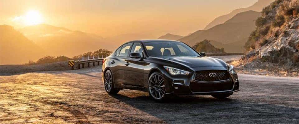 2023 INFINITI Q50 Black Opal sunset