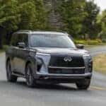 2025 INFINITI QX80 Anthracite Gray driving