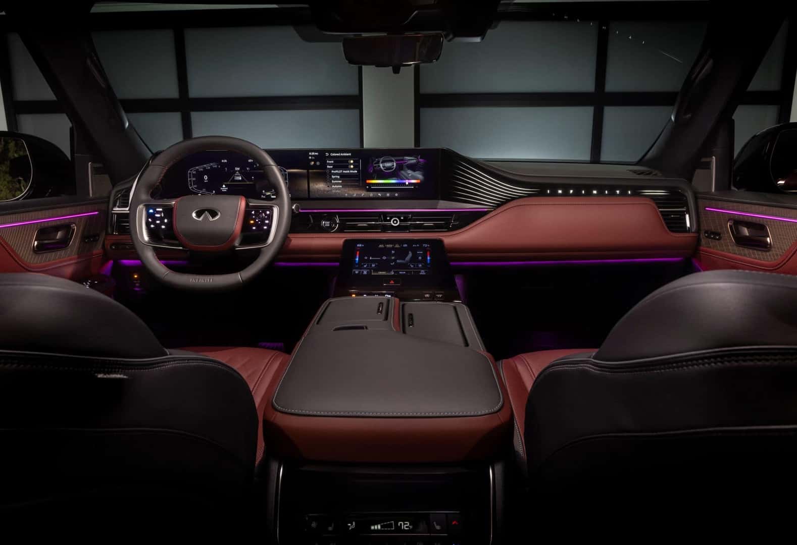 The Superb and Fashionable 2025 INFINITI QX80's Front Interior