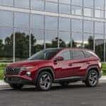 Red 2024 Hyundai Tucson parked