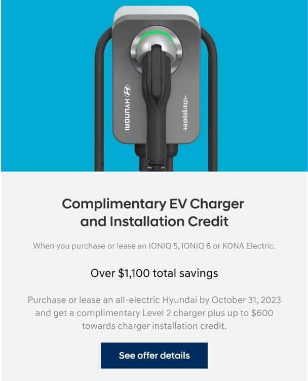 Hyundai Offers Complimentary Charger, Installation Assistance for EV Customers