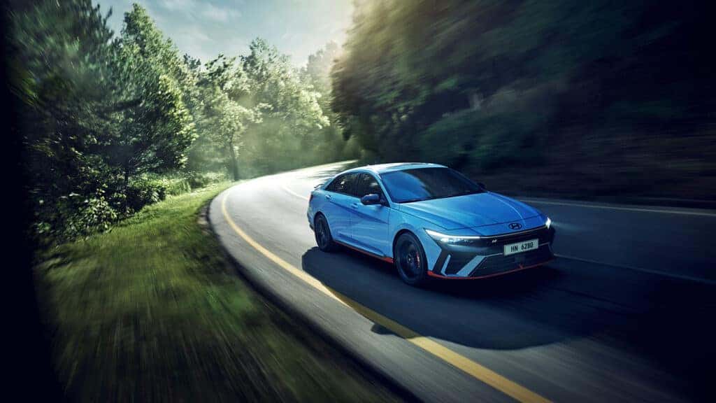 2024 hyundai elantra n carving on the highway