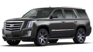 A black 2020 Cadillac Escalade is angled left on a white background.