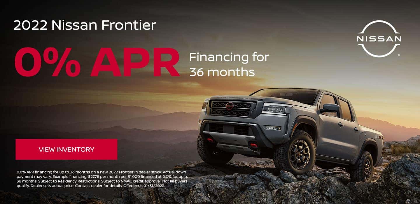 2022 Nissan Frontier 0% APR Financing for 36 months