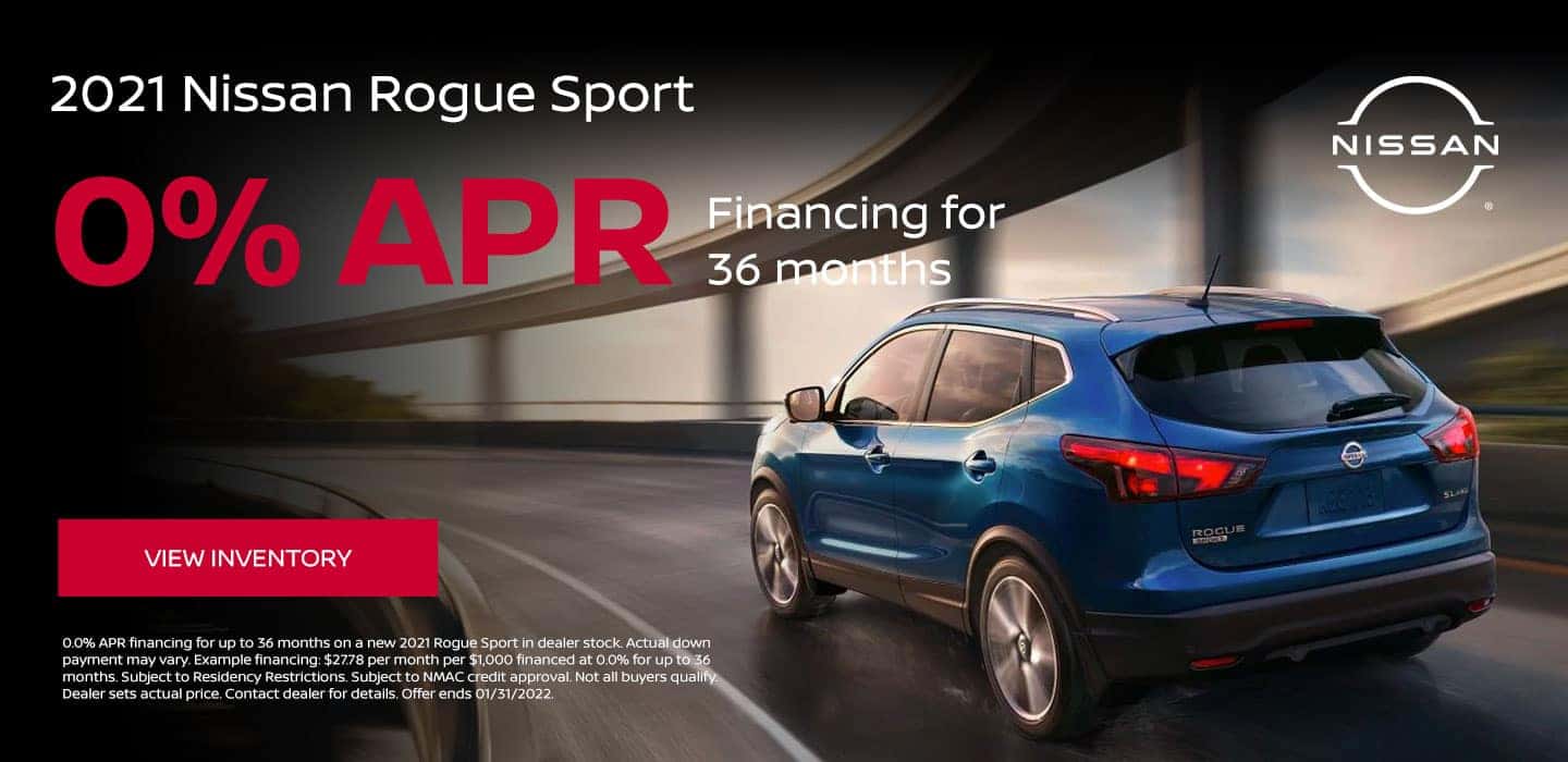 2021 Nissan Rogue Sport 0% APR Financing for 36 months