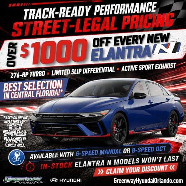 WE HAVE THE BEST SELECTION OF NEW 2026 ELANTRA N PERFORMANCE SEDANS IN ALL OF CENTRAL FLORIDA!