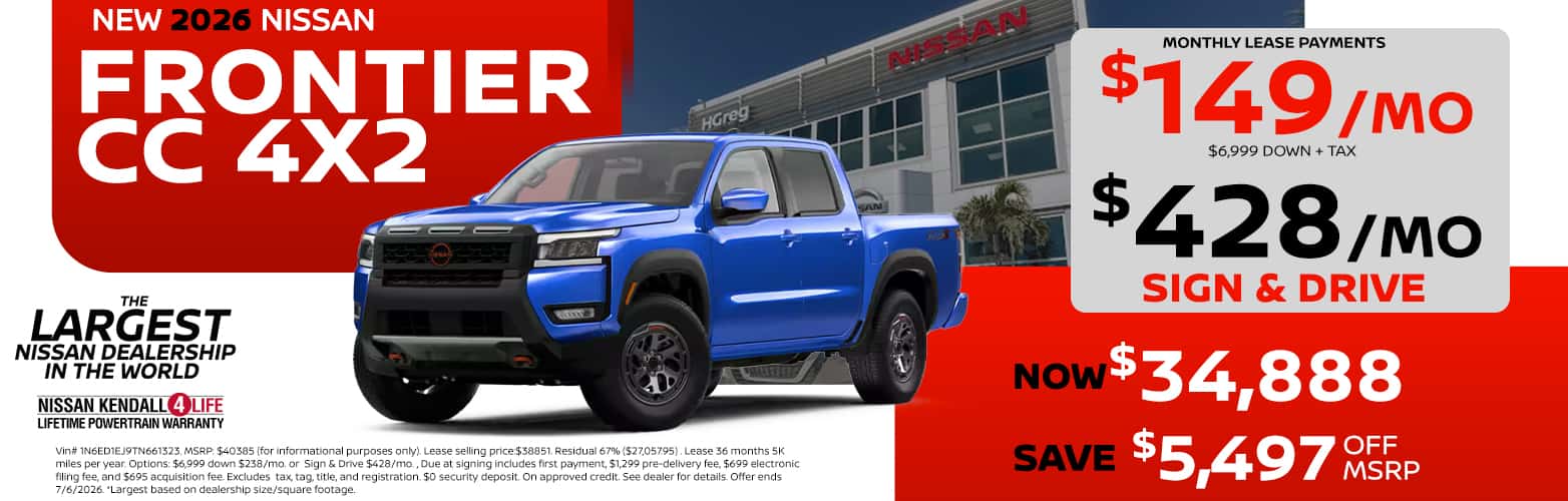 2026 Frontier lease as low as $149 or sign and drive $428
