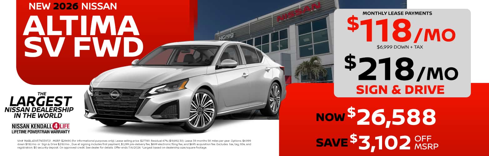 2026 Altima lease as low as $118 or sign and drive $218