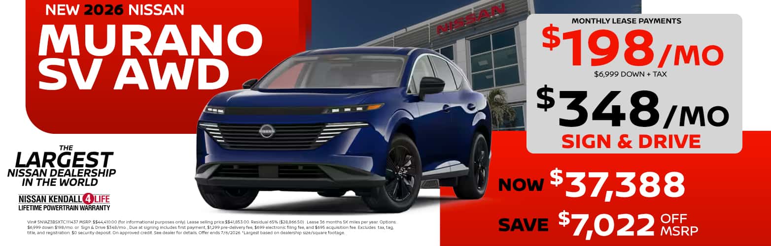 2026 Murano lease as low as $198 or sign and drive $348