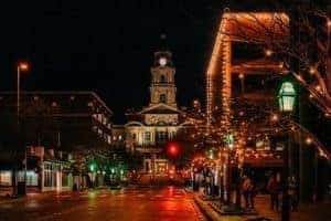 Fort Worth street at night