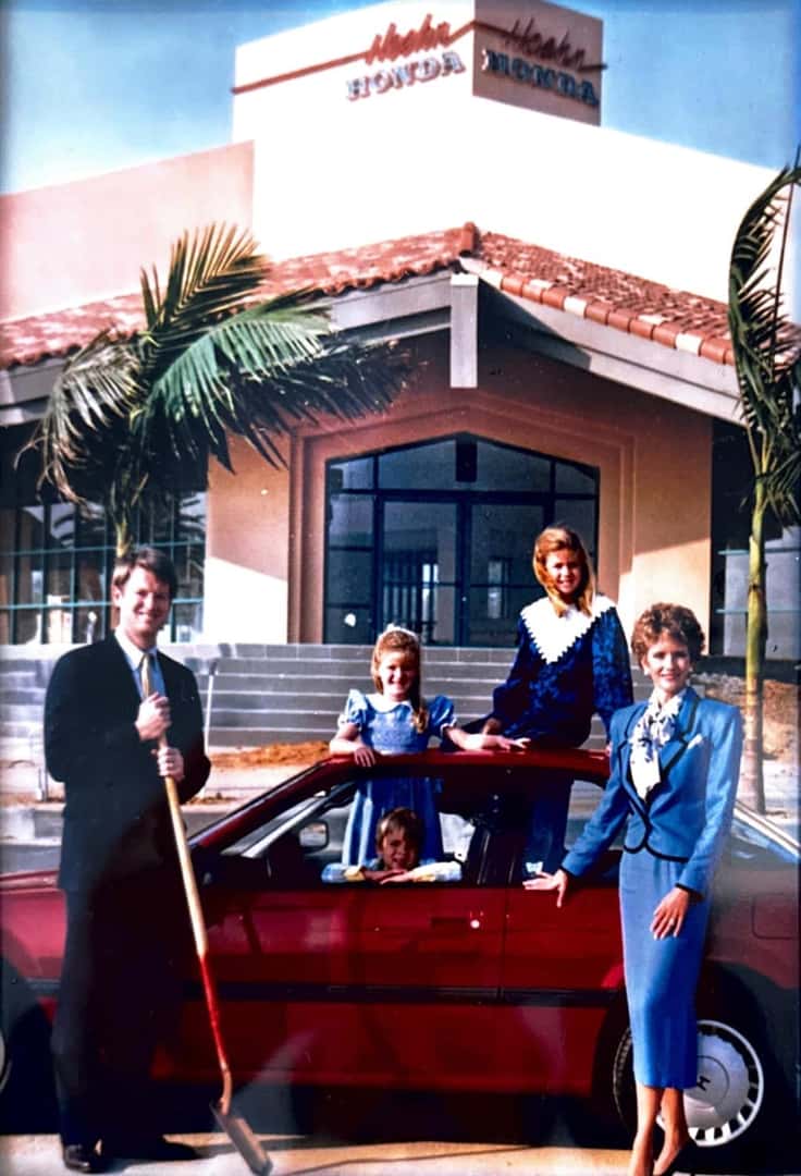 The Hoehn family at the original Hoehn Honda dealership