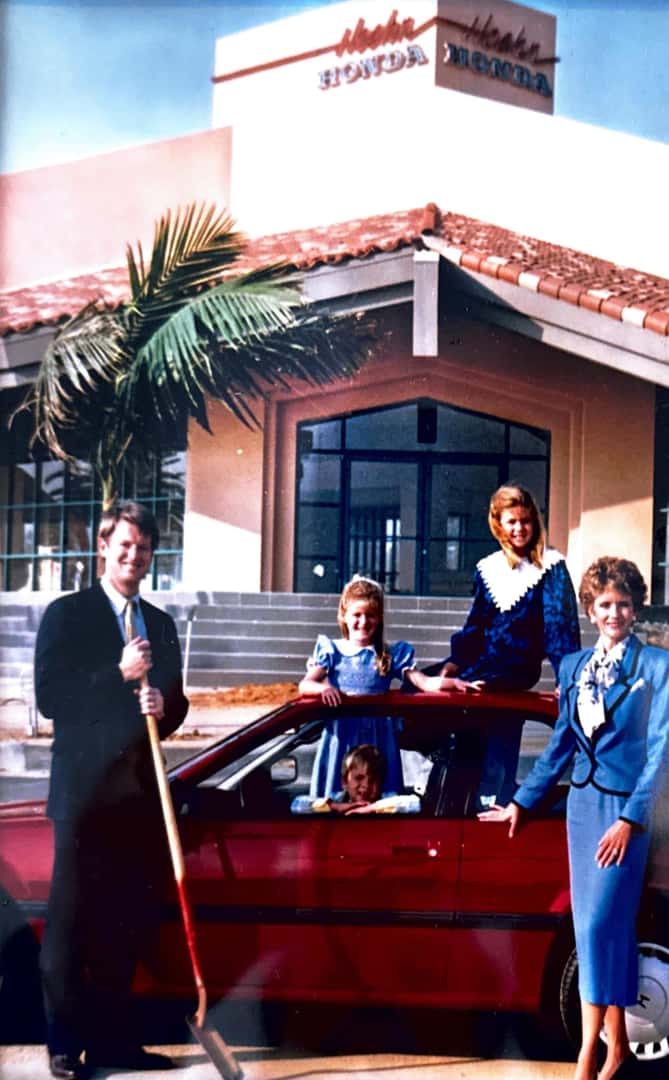 The Hoehn family at the original Hoehn Honda dealership