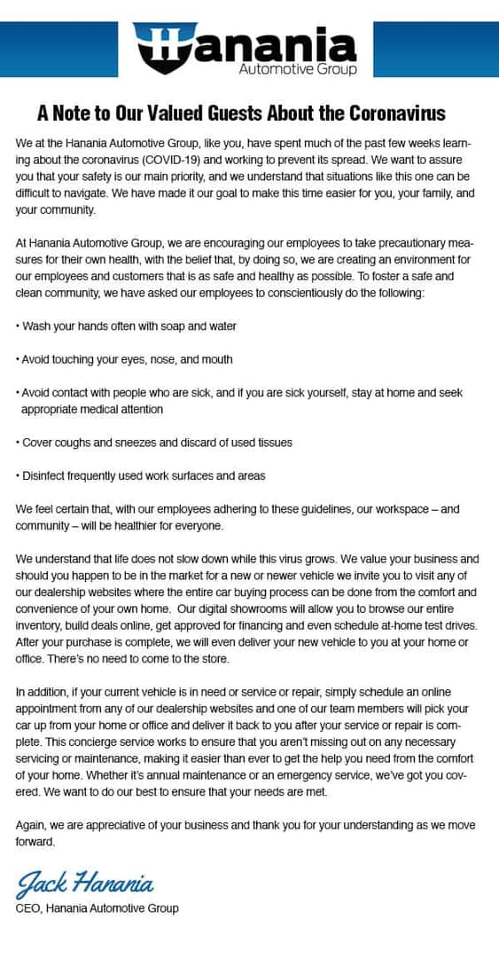 A Note About Coronavirus