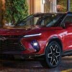 Chevrolet Blazer parked outside in dark night