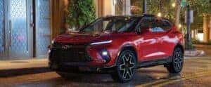 Chevrolet Blazer parked outside in dark night