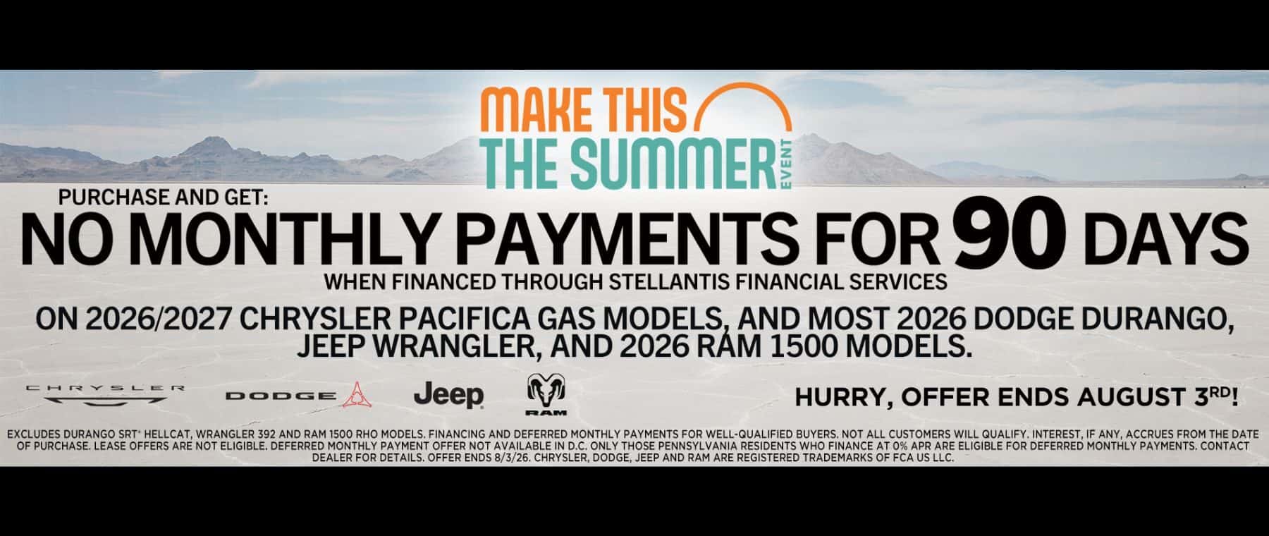 2026 CDJR No payments for 90 days event