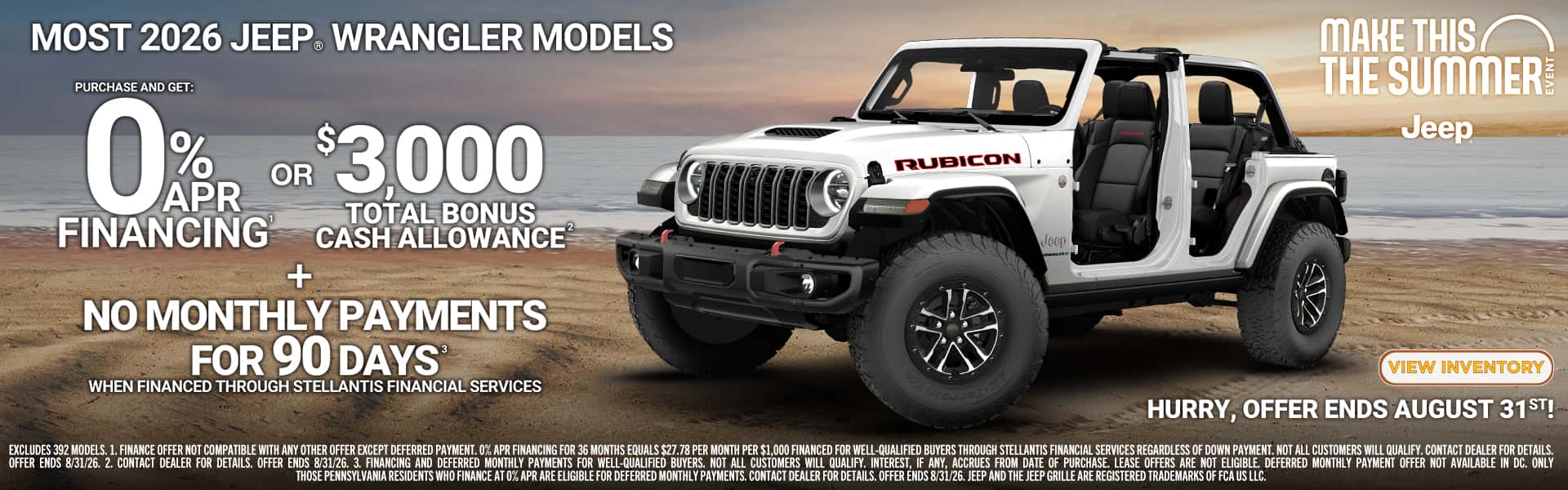 2026 Wrangler August Vehicle deals