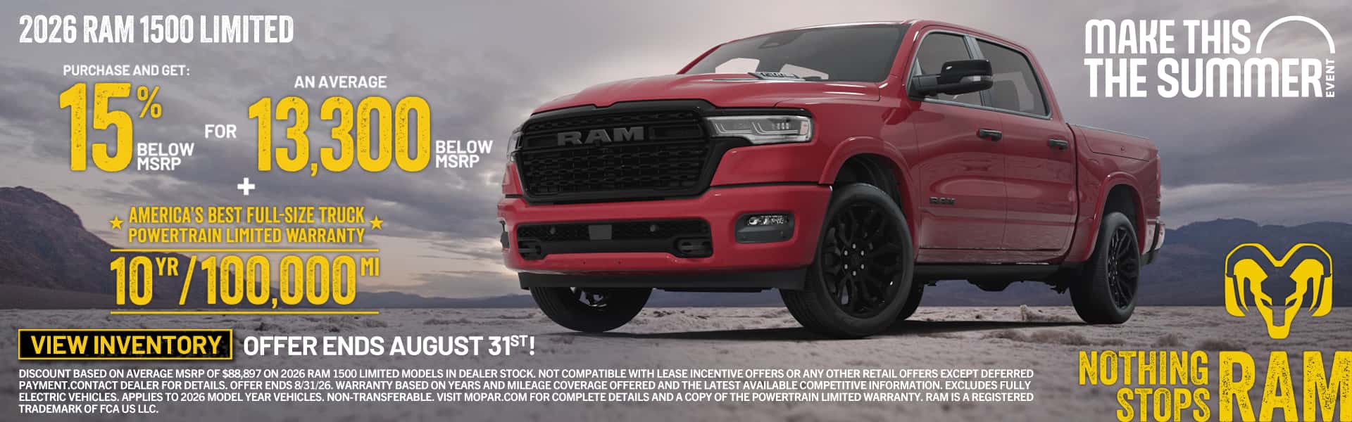 2026 Ram 1500 15% below MSRP