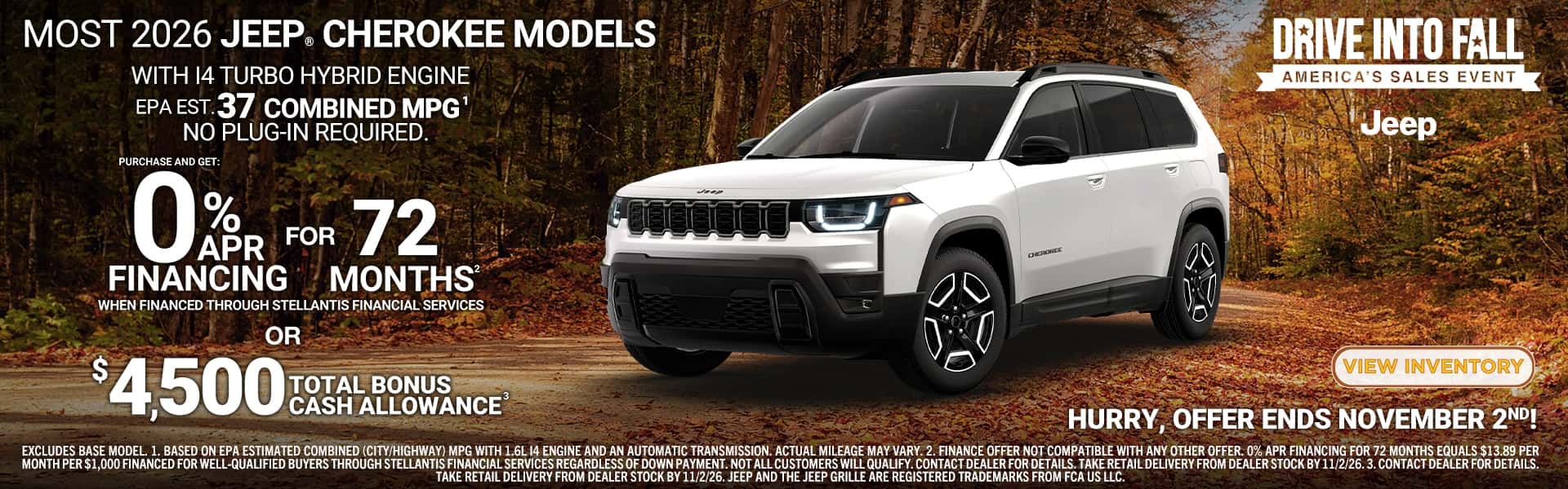 2026 Jeep Cherokee 0% offer