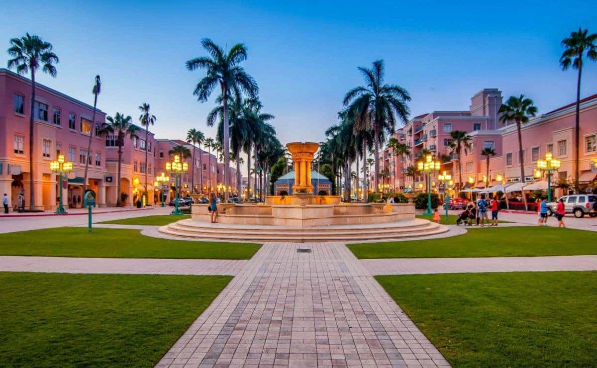 Mizner Park in Boca Raton, located near King Hyundai dealership in Deerfield Beach, FL